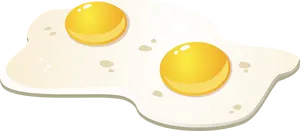 Double Yolk Fried Egg Illustration.png PNG Image