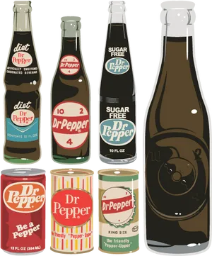 Dr Pepper Variety Pack Vintage Designs PNG Image