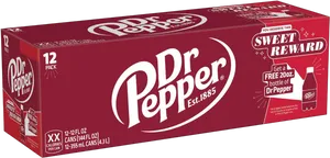 Dr Pepper12 Pack Box Promotion PNG Image