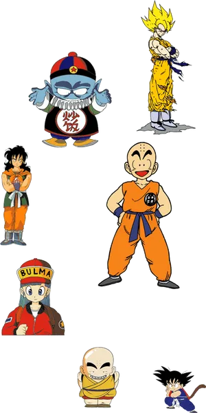 Dragon Ball Z Character Collage PNG Image