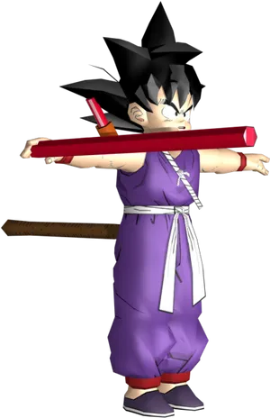 Dragon Ball Z Character With Power Pole PNG Image