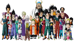 Dragon Ball Z Characters Lineup PNG Image