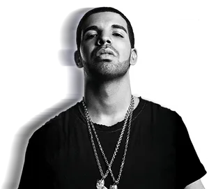 Drake Blackand White Portrait PNG Image