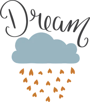 Dream Cloud Rainof Hearts PNG Image