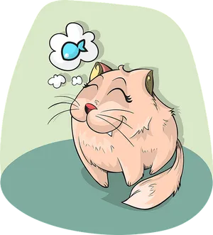 Dreaming Cat Fish Thought Bubble PNG Image