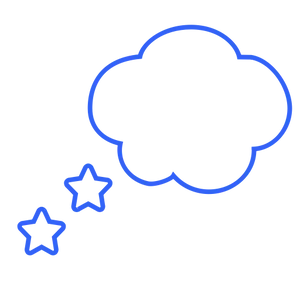 Dreamy Cloudand Stars Outline PNG Image