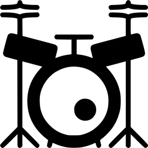 Drum Set Silhouette PNG Image