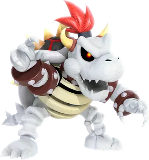 Dry Bowser Character Render PNG Image