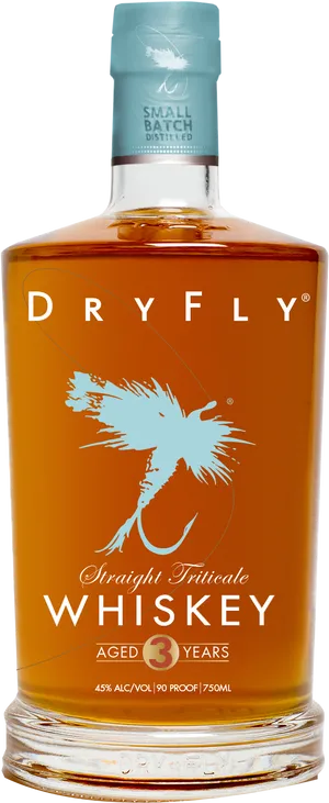 Dry Fly Straight Triticale Whiskey Bottle PNG