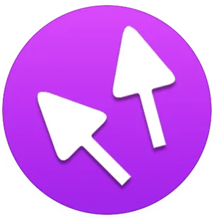 Dual Arrow Cursor Icon Purple Background PNG Image