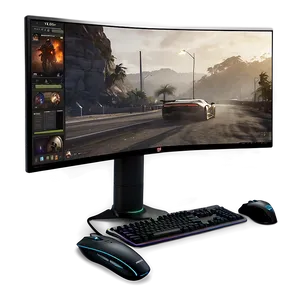 Dual Gaming Monitor Setup Png Ttu PNG Image