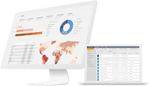 Dual Screen Data Analysis Setup PNG Image