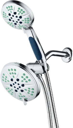 Dual Showerhead Modern Design PNG Image