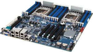 Dual Socket Server Motherboard PNG Image