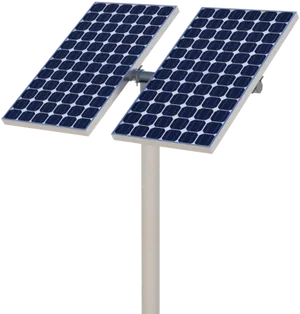 Dual Solar Panels Standing PNG Image