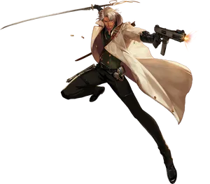 Dual Wielding Assassin Action PNG Image