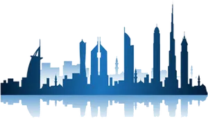 Dubai Skyline Silhouette PNG Image