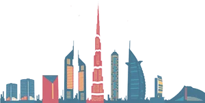 Dubai Skyline Vector Illustration PNG Image