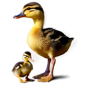 Duckling With Mother Png Uld PNG Image