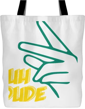 Dude Hand Sign Tote Bag PNG Image