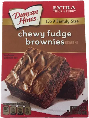 Duncan Hines Chewy Fudge Brownies Mix Box PNG Image