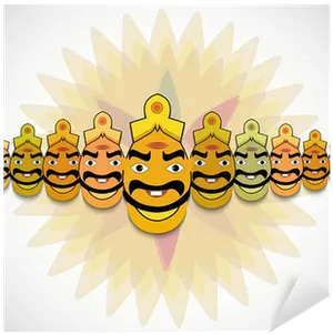 Dussehra Ravana Effigies Illustration PNG Image