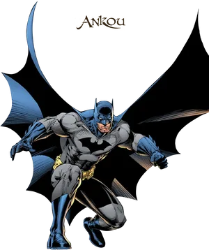 Dynamic Batman Action Pose PNG Image