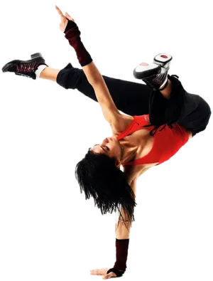 Dynamic Breakdancer Freeze Pose PNG Image