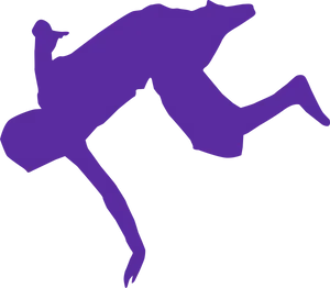 Dynamic Breakdancer Silhouette PNG Image