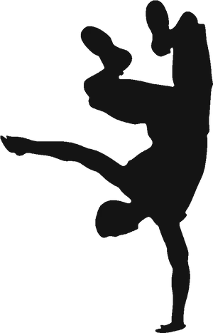 Dynamic Dance Move Silhouette PNG Image