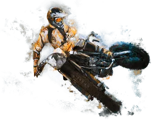 Dynamic Motocross Jump Artwork PNG Image