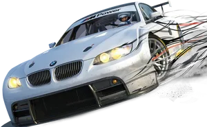 Dynamic Racing B M W Speed Demonstration PNG Image