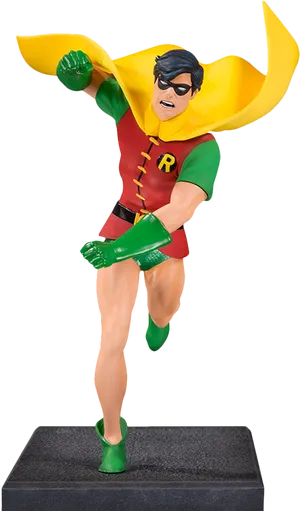 Dynamic Robin Statue Pose PNG Image