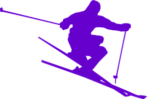 Dynamic Skier Silhouette PNG Image