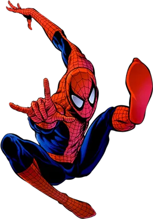 Dynamic Spiderman Action Pose PNG Image