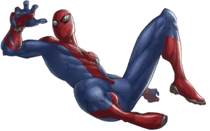 Dynamic Spiderman Pose PNG Image