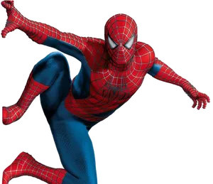 Dynamic Spiderman Pose PNG Image