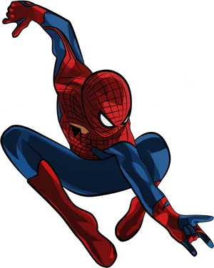 Dynamic Spiderman Swinging Action PNG Image