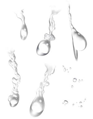 Dynamic Water Droplets Falling PNG Image