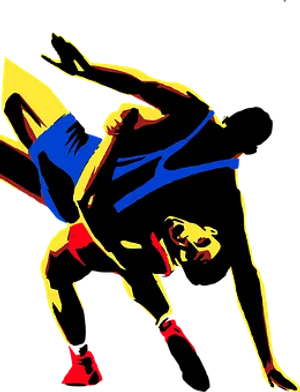 Dynamic Wrestling Move PNG Image