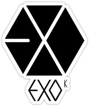 E X O K Logo Blackand White PNG Image