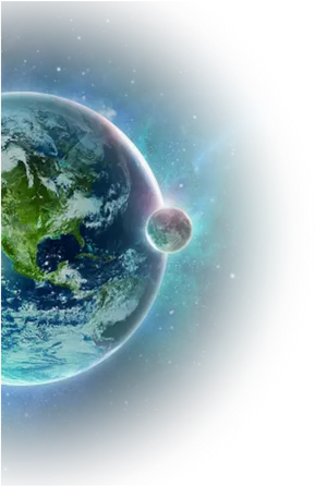 Earth_and_ Moon_ Artistic_ Rendering PNG Image