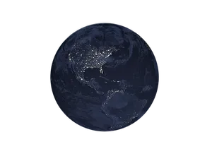 Earth Night Lights Global View PNG