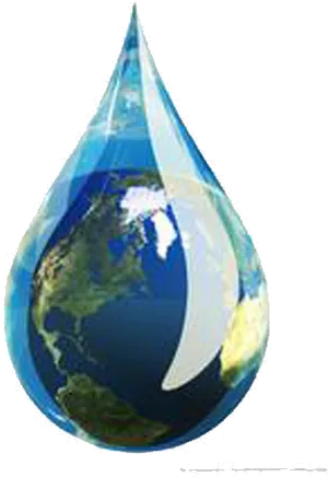 Earth Water Drop Fusion PNG Image