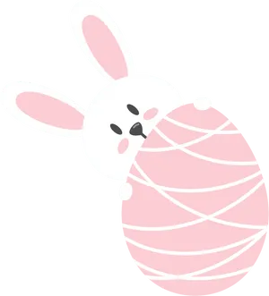 Easter Bunny Hugging Egg.png PNG Image