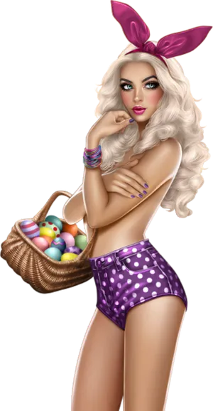 Easter_ Bunny_ Inspired_ Pinup PNG Image