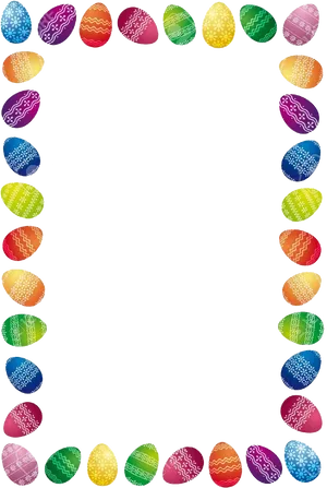 Easter Egg Border Clipart PNG Image