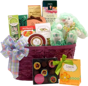 Easter Gift Basket Assortment PNG Image