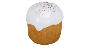 Easter Kulich Cake Isolated PNG Image