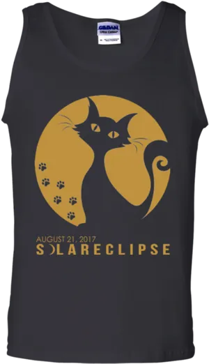 Eclipse Cat Tank Top Design PNG Image